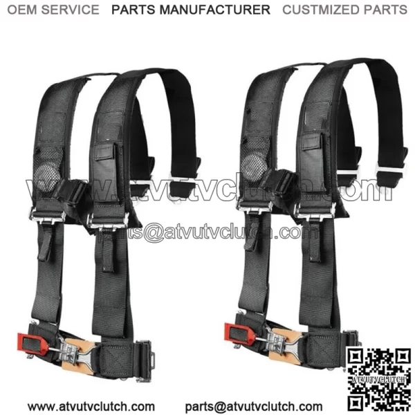 Seat Belt Harness 4 Point 2" Padded Black Polaris RZR XP S 4 1000 PAIR For: More than one vehicle