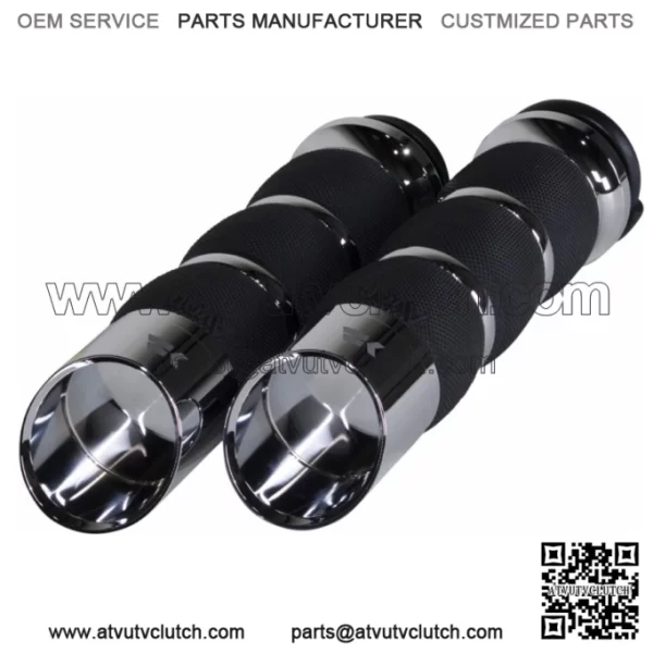 Khrome Werks Edge Air Cushion Grips Pair Chrome TBW Harley Touring Softail 2008+ (For: Harley-Davidson)