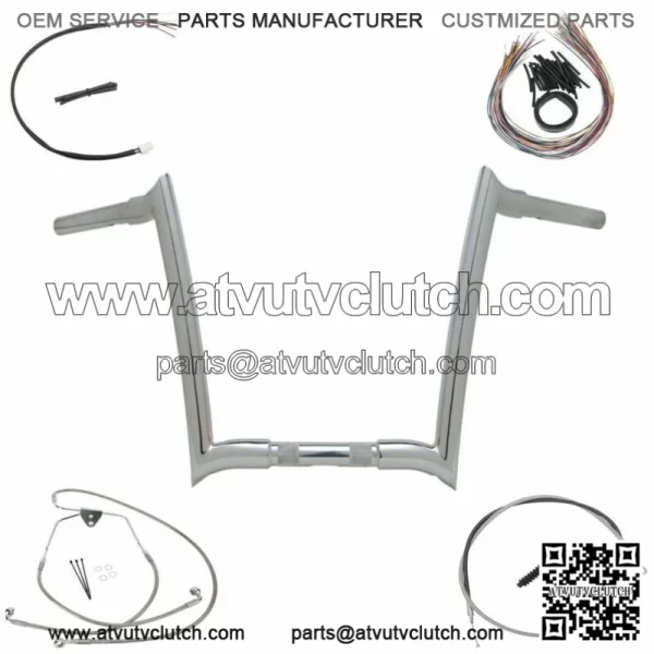 OEM Yaffe Chrome 12" Monkey Handlebar Package 2008-2013 Harley Road Glide King (For: Harley-Davidson)