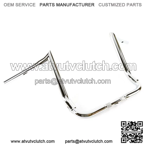 Factory 47 14" Chrome Assault Handlebar 1.5" Harley Touring Street Electra Glide (For: Harley-Davidson)