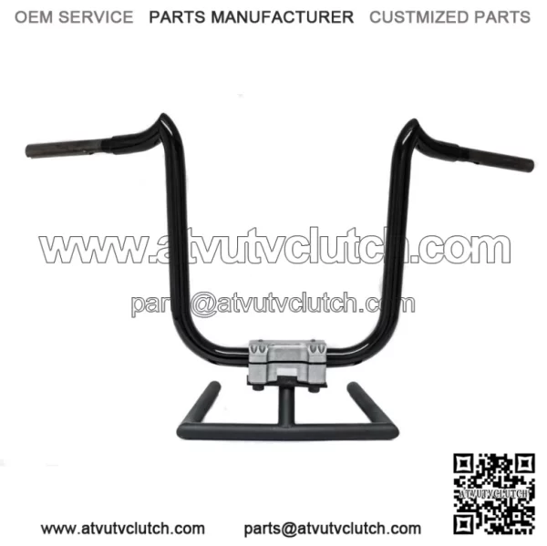 KST Kustoms Gloss Black 10" Double Trouble Handlebars Bars Harley FLTR Softail D (For: Harley-Davidson)