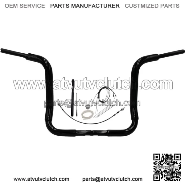 Black 14" Round Top Handlebar Kit 2021-2022 Harley Touring FLHT CVO