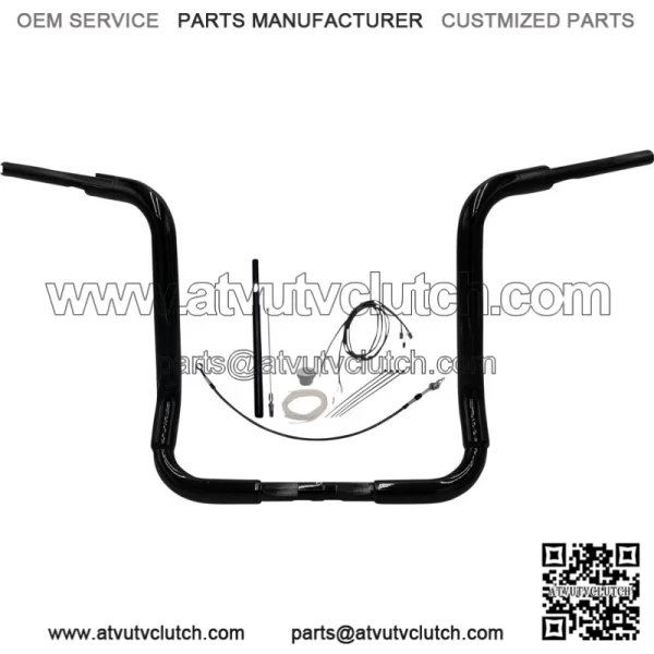 Black 16" Round Top Handlebar Kit 2021-2022 Harley Touring FLH CVO