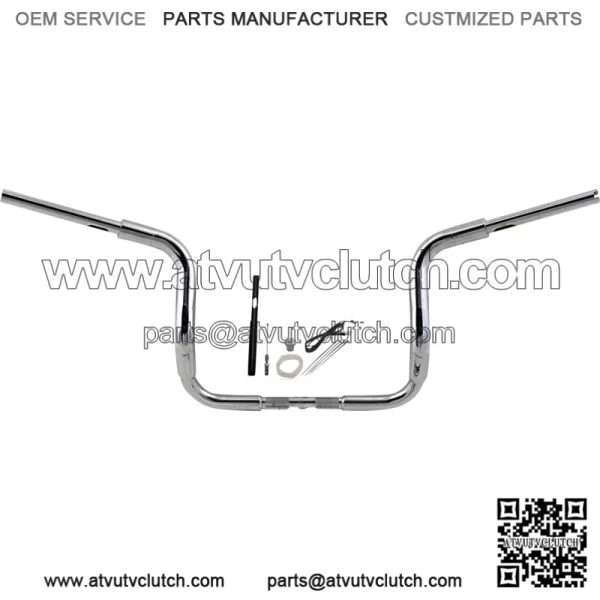 Chrome 12" Round Top Handlebar Kit 2021-2022 Harley Touring FLH CVO