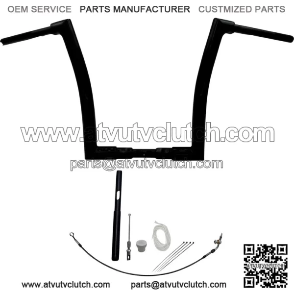 Black 14" Flat Top Handlebar Kit 2021-2022 Harley Touring FLTR CVO