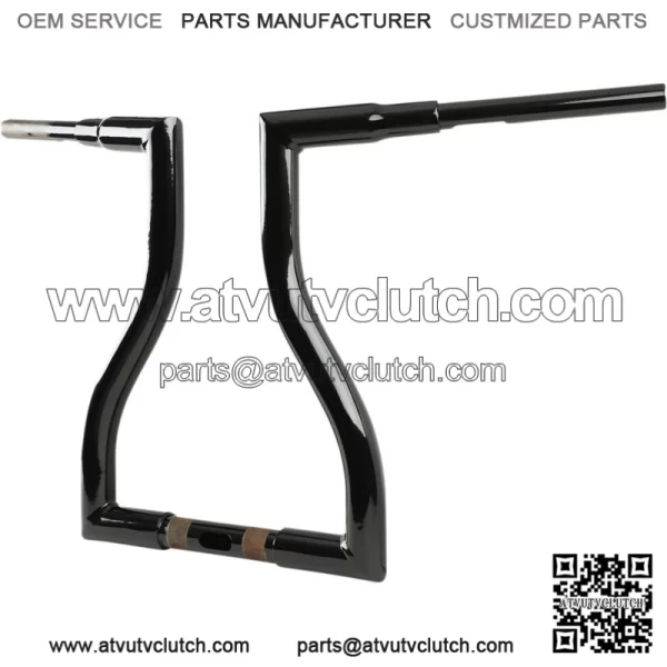 Black 12" Ape Hanger Handlebars 2015-2020 Harley Touring