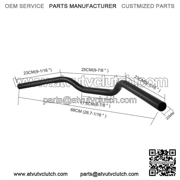 7/8" 22mm Drag Handlebar Tracker Black For Can Am Outlander 650 700 800 1000 - Image 3