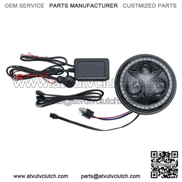 Kuryakyn Orbit Prism+ 5-3/4" LED Headlight Bluetooth Controlled Multi-Color Halo (For: Harley-Davidson)