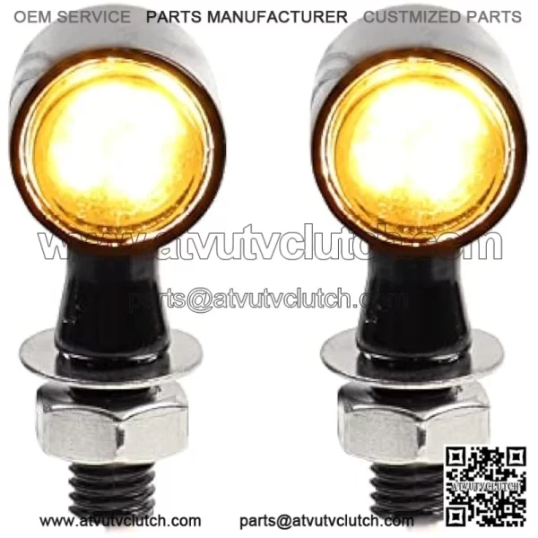 Front Amber Universal Motorcycle LED Turn Signals, Mini Blinker for Harley Scooter ATV UTV Honda Kawasaki Suzuki Triumph Yamaha-2Pcs