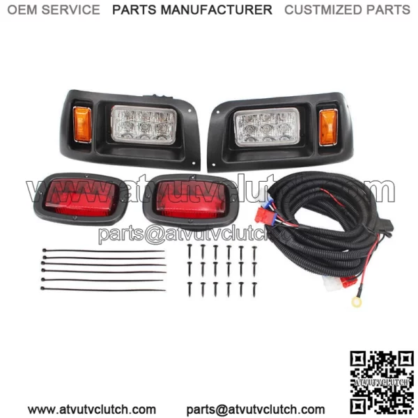 LED Headlights/Tail Lights Kit Adjustable For Club Car DS G&E Golf Cart 93+