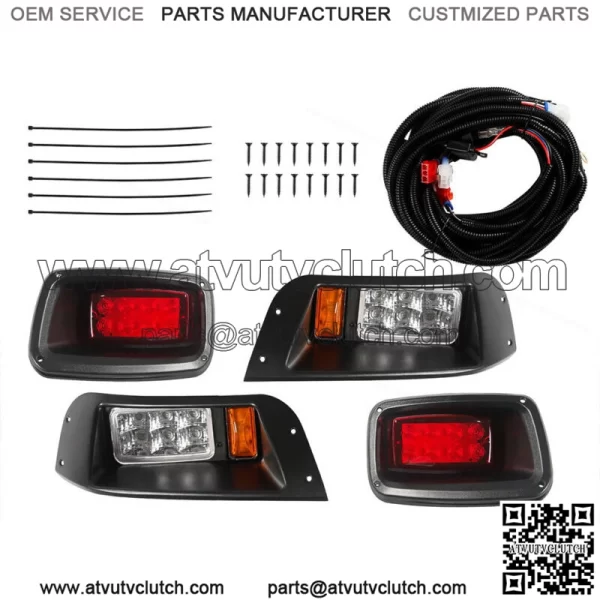 Golf Cart LED Headlight Tail Light Kit Fit for EZGO TXT 1996-2013 Gas / Elect