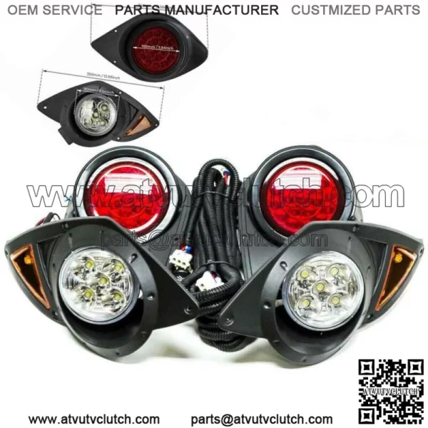 Golf Cart LED Headlight & Tail Light Kit For Yamaha Drive G29 Gas/Electric 07-UP