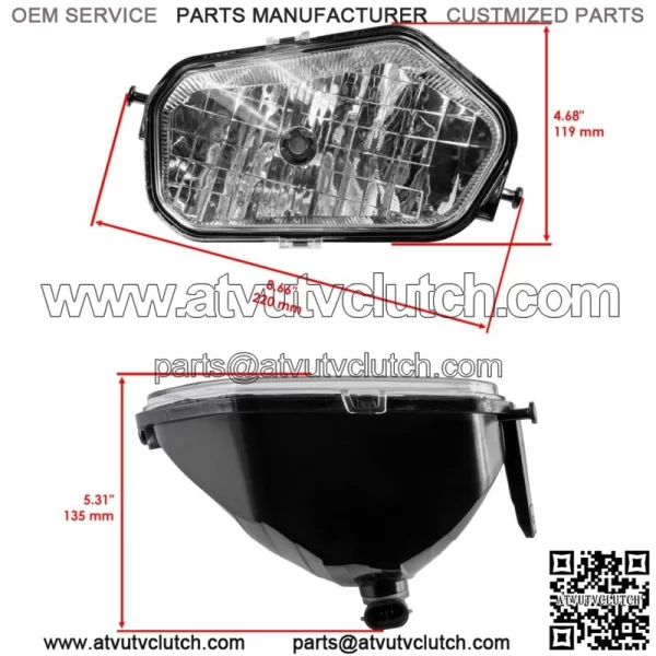 Front Left Right Headlight w/Bulb for Polaris Ranger Ranger 800 Crew 2010 For: Polaris Sportsman 800 - Image 2