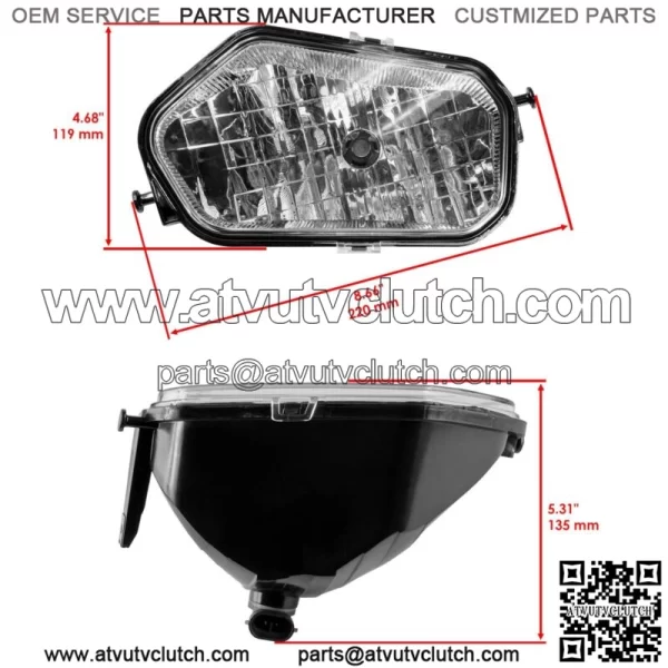 Front Left Right Headlight w/Bulb for Polaris Ranger Ranger 800 Crew 2010 For: Polaris Sportsman 800 - Image 3