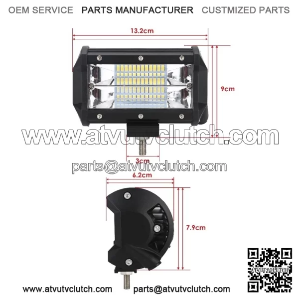 Led bar 5" 72W spot homologation E9