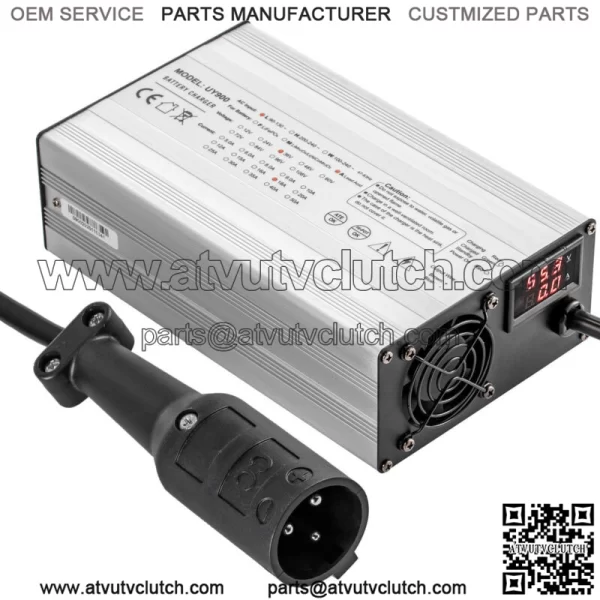 48V 15A Golf Cart Battery Charger Club Car Charger 3 Pin Round Plug / LED