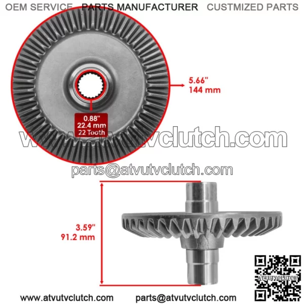 41431-HN8-000 Rear Differential Gear Ring & Pinion For Honda TRX650FA 2003-2005 - Image 2