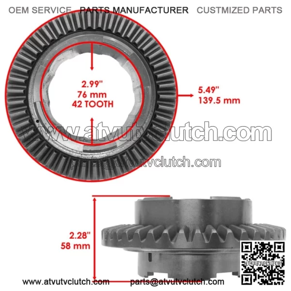 Front Differential Gear and Pinion w/ Cage Sportsman X2 550 10-14 / XP 850 10-14 - Image 2