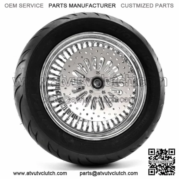 Ultima Chrome 16 3.5 48 Fat King Spoke Front Rim BW Tire Package Harley 08+ DD (For: Harley-Davidson)