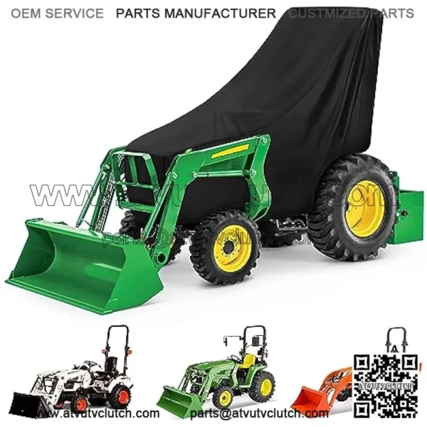 Waterproof Compact Utility Tractors Cover, 210T Sun Rain Dust Snow Protection Mower Cover With Cotton Lining for Kubota, Mahindra, Bobcat, John Deere 2320 2520 2720 3120 3320 3520 3720 3203 4105