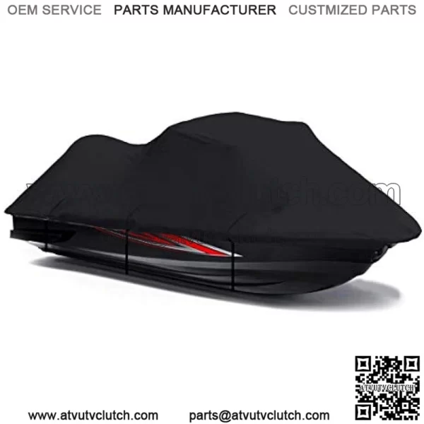 Black 600 Denier Jetski Cover Compatible for Yamaha FZR 2009 2010 2011 2012 2013 2014 2015 2016 Jet Ski PWC Cover - Image 2