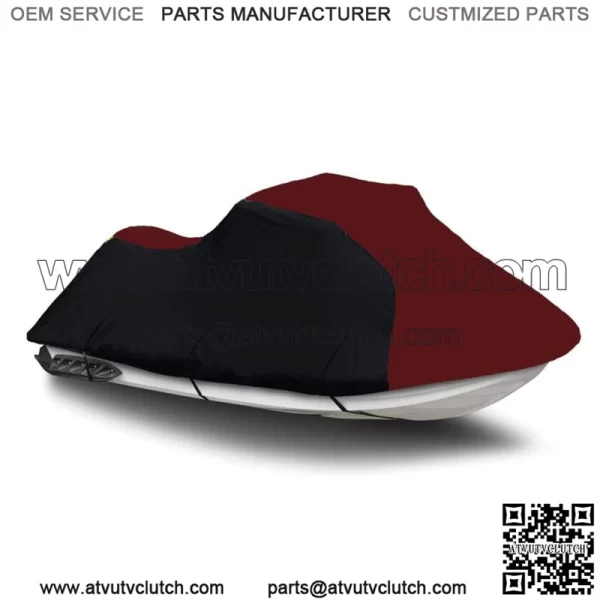 Black/Burgundy Jet Ski PWC Cover for Yamaha WaveRunner FX Cruiser SVHO 2014 2015 For: 2015 Yamaha SVHO