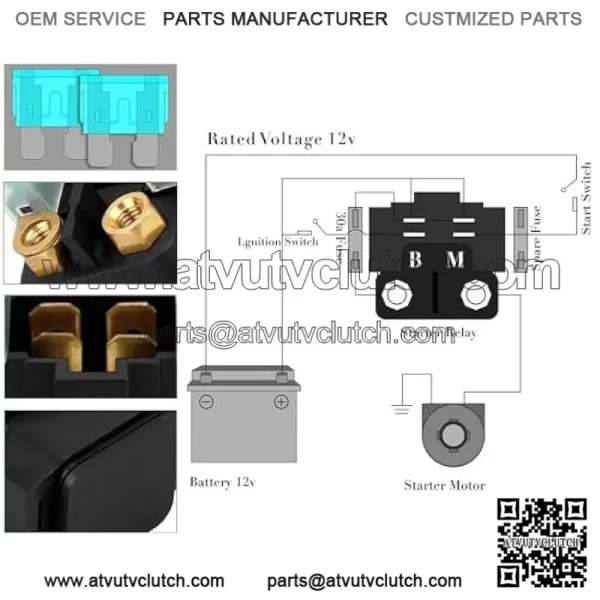 Starter Relay Solenoid Replacement for Yamaha 660 YXR660 Rhino 660 2004 2005 2006 TDM 900 2002-2010 TRX 850 TRX850 1996-1998 XJR 400 XJR400R 1993-1996 XVS1100 A Drag Star 2000-2006 - Image 3