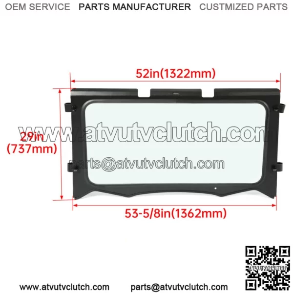 For 2016-2022 Kawasaki Teryx 800 /Teryx4 Full Clear Glass Windshield Steel For: More than one vehicle - Image 2