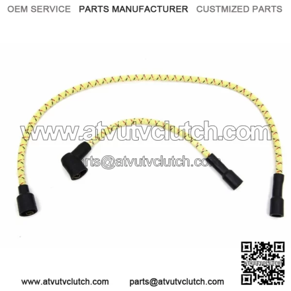 Yellow Black Cloth Spark Plug Ignition Wire Set Harley Touring Sportster (For: Harley-Davidson)