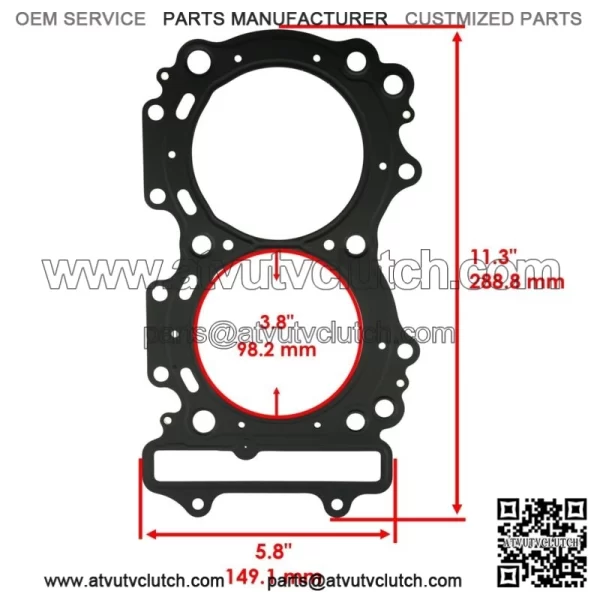 Cylinder Head Gasket For Arctic Cat ZR 9000 SNO PRO 2014-2015 (For: Arctic Cat) - Image 2