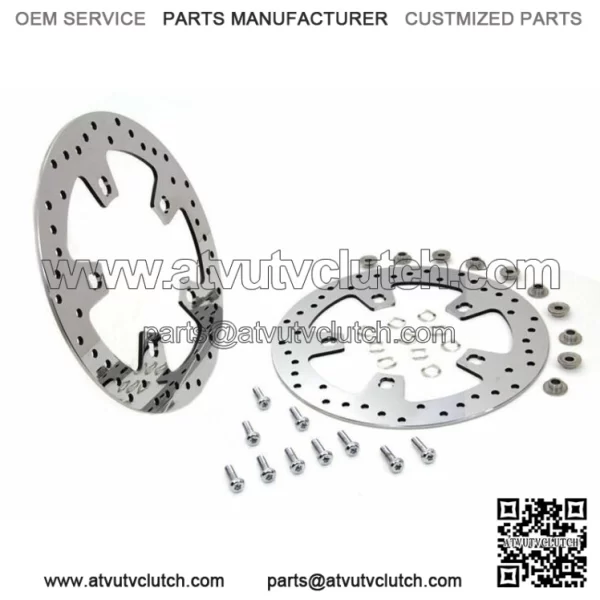 Polished Stainless Custom Enforcer Front Brake Rotor Pair Set 14+ Harley Touring (For: Harley-Davidson)