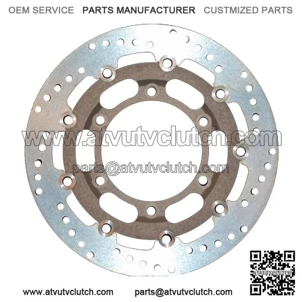 MD646RS Motorcycle Motorbike Front Right Brake Disc Silver - 296mm