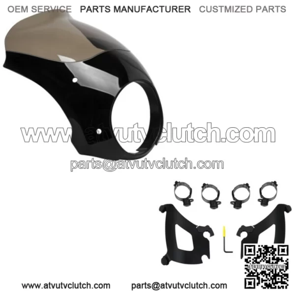 Memphis Shades Bullet Fairing Windshield Black Mount Kit Harley Softail FLSB 18+ (For: Harley-Davidson)