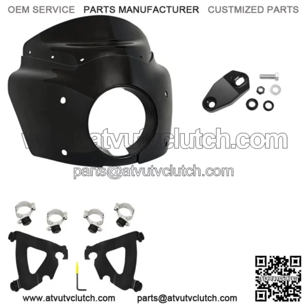 Memphis Shades Road Warrior Fairing 11" Dark Black Windshield Mount Harley Dyna (For: Harley-Davidson)