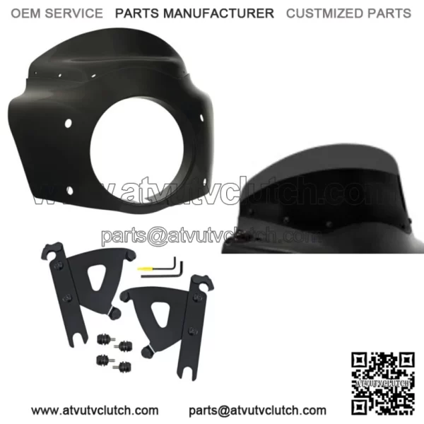 Memphis Shades Road Warrior Fairing 7" Black Windshield Kit Harley Softail 86-17 (For: Harley-Davidson)