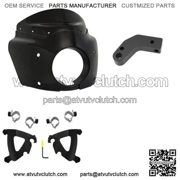 Memphis Shade Road Warrior Fairing 13 Windshield Black Smoke Mounting Kit Harley (For: Harley-Davidson)