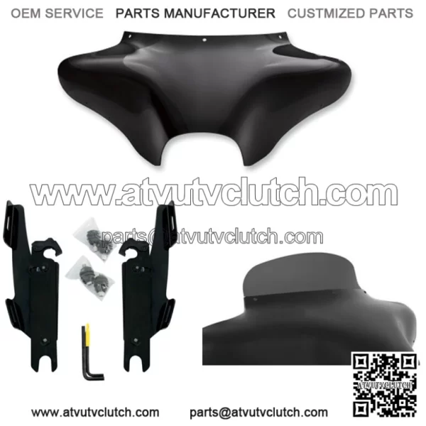 Memphis Shades Batwing Fairing 5 Smoke Windshield Mount Kit Harley FLSTF No Bar (For: Harley-Davidson)