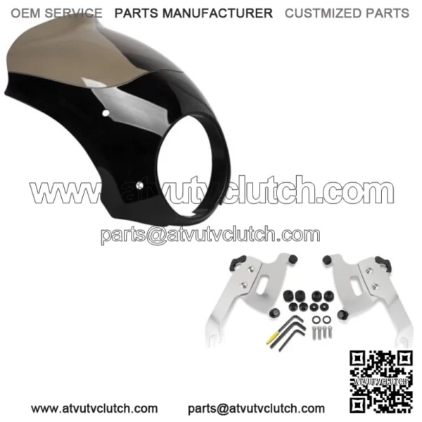 Memphis Shades Bullet Fairing Windshield Polished Mount Harley Softail Slim 18+ (For: Harley-Davidson)