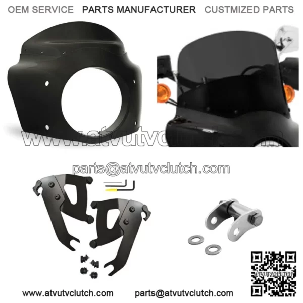 Memphis Shades Road Warrior Fairing Dark Black 11 Windshield Kit Harley 18+ FLSL (For: Harley-Davidson)