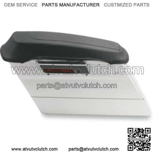 Mustang Seats Black Saddlebag Lid Cover Black Stitching 1993-2013 Harley Touring (For: Harley-Davidson)