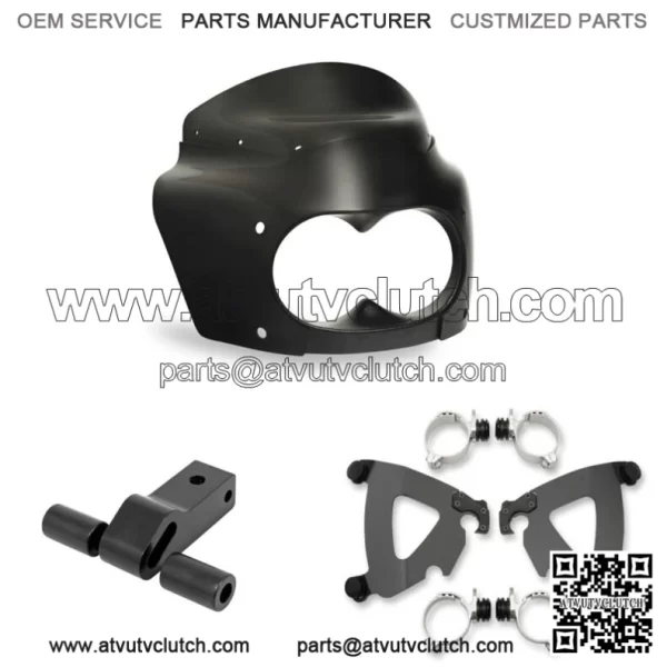 Memphis Shades Road Warrior Fairing Black Mount Kit Harley Dyna Fat Bob 08-17 (For: Harley-Davidson)
