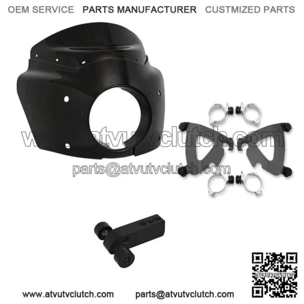 Memphis Shades Road Warrior Fairing Black Mount Kit Harley Dyna Wide Glide 06-17 (For: Harley-Davidson)