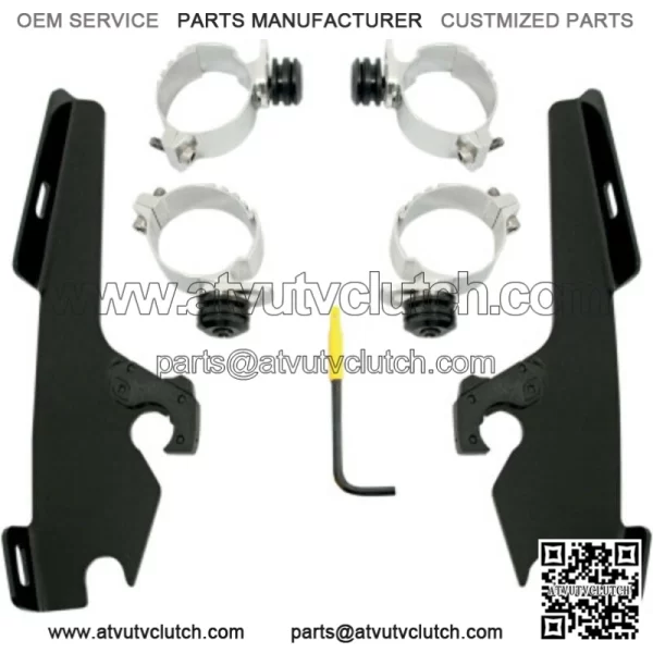 Memphis Shades Black Batwing Fairing Mounting Kit Harley Dyna  FXDWG FXSB 06-17 (For: Harley-Davidson)