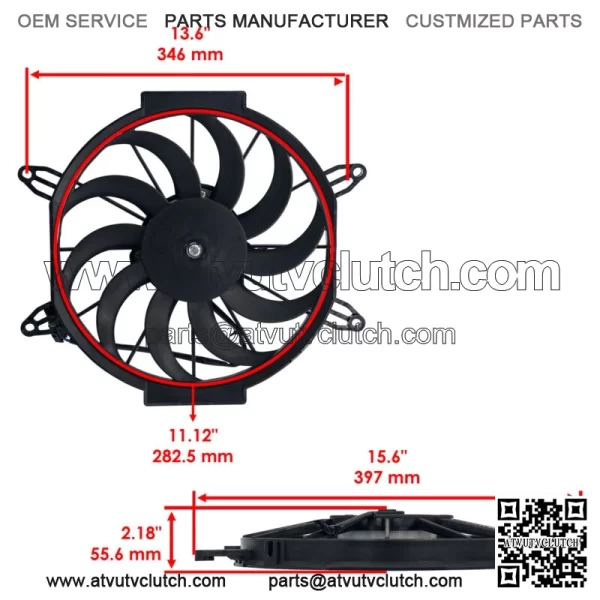 for Polaris Sportsman 500 HO EFI Radiator Cooling Fan Motor New 2004-2011 - Image 2