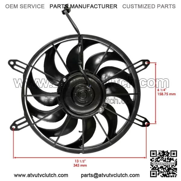 Radiator Cooling Fan Motor For Polaris Sportsman 570 4x4 6x6 2014 2015 2016-2021 (For: Polaris) - Image 2