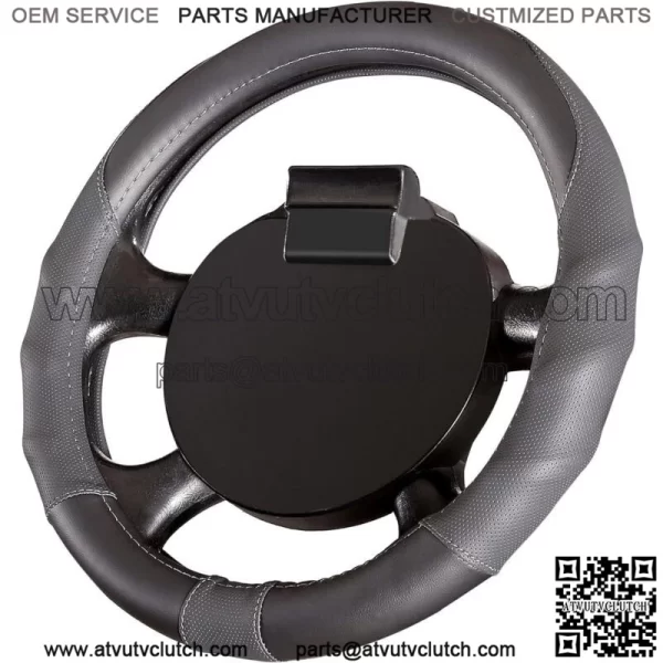 Premium Steering Wheel Cover for EZGO Golf Cart, 13 Inch Black Gray