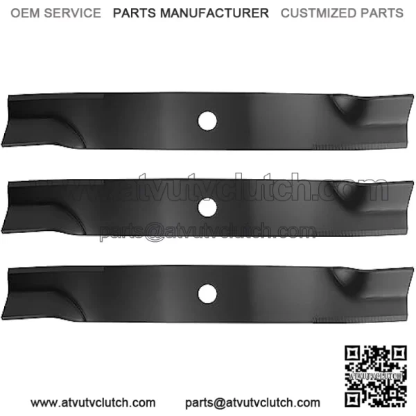 3pcs Deck Mower Blades for M128485 Compatible for John Deere TCU15881, M128485, M131958, M144196,M163983 1025R 1026R 1550 1570 1575 1580 1585 3033R 3039R 3045R 3046R 600L 4010 4210,60 inch