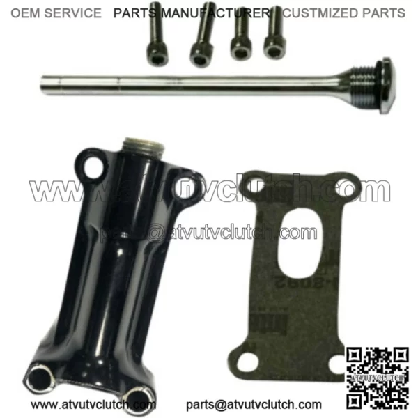 Drag Specialties Black Engine Radium Oil Spout Kit Harley 93-98 Touring Bagger (For: Harley-Davidson)