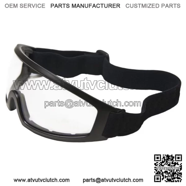 Lunatic Motorcycle Riding Glasses / Goggles Adult - Black - Clear - Single Lens
