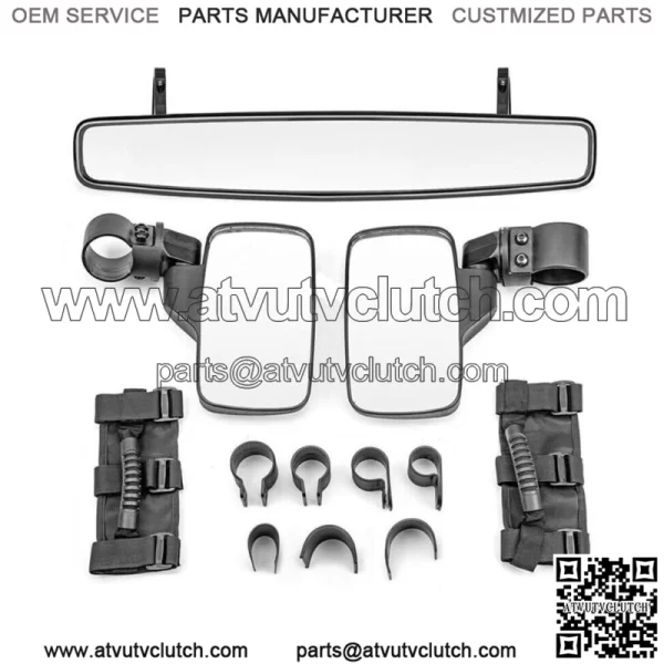Rear Side View Center Mirror + Grab Handles For Polaris RZR XP 1000 Turbo PRO XP For: More than one vehicle